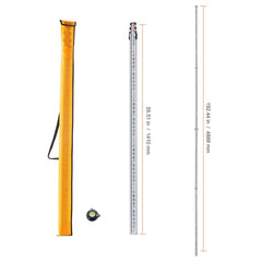 Measuring Rod 16-Feet/8ths 4 Sections Telescopic Grade Rod 1/8in w/ Bag