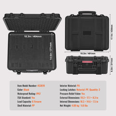 Hard Pistol Cases with Pre-cut Lining Lockable Pistol Case for 6 Pistol