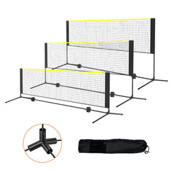 Badminton Net, Height Adjustable Volleyball Net, 10ft Wide Foldable Pickleball Net, Portable Easy Setup Tennis Net Set with Poles, Stand and Carry Bag, for Kids Backyard Game Indoor Outdoor Use