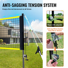 Badminton Net Set, Outdoor Backyard Beach Park Badminton Net, Portable Badminton Equipment Set, Adults Kids Badminton Net with Poles, Carrying Bag, 4 Iron Rackets, and 3 Nylon Shuttlecocks