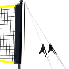 Badminton Net Set, Outdoor Backyard Beach Park Badminton Net, Portable Badminton Equipment Set, Adults Kids Badminton Net with Poles, Carrying Bag, 4 Iron Rackets, and 3 Nylon Shuttlecocks