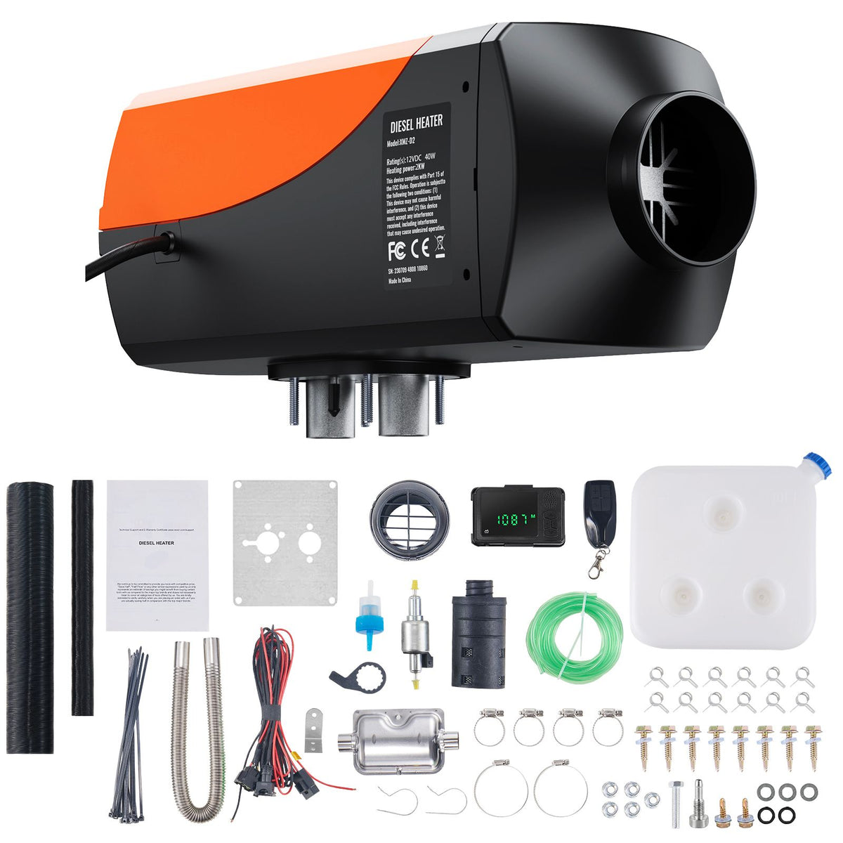 Bluetooth App Control Diesel Air Heater, 12V 2KW Diesel Heater with Automatic Altitude Adjustment, Remote Control and LCD, Diesel Parking Heater for RV Trailer Camper Van Boat And Indoors