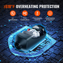 Bluetooth App Control Diesel Air Heater, 12V 5KW Diesel Heater with Automatic Altitude Adjustment, Remote Control and LCD, Diesel Parking Heater for RV Trailer Camper Van Boat And Indoors
