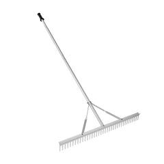 Landscape Rake, 915mm Head Aluminum Landscape Rake, Lake Weed Rake with 1915mm Long Handle, for Loosening Soil, Lawn Care, Weeding Lake, Garden, Pond