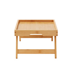 Bed Tray Table with Foldable Legs, Bamboo Breakfast Tray for Sofa, Bed, Eating, Snacking, and Working, Folding Serving Laptop Desk Tray, Portable Food Snack Platter for Picnic, 40x28 cm