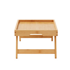 Bed Tray Table with Foldable Legs, Bamboo Breakfast Tray for Sofa, Bed, Eating, Snacking, and Working, Folding Serving Laptop Desk Tray, Portable Food Snack Platter for Picnic, 40x28 cm