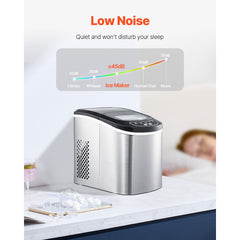 Portable Countertop Ice Maker 33Lbs/24H Self-Cleaning with Scoop Basket