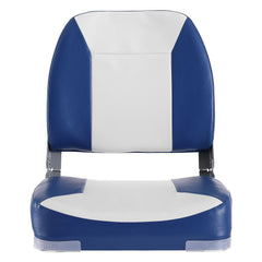 Boat Seat, 480 mm Low Back Boat Seat, Folding Boat Chair with Thickened Sponge Padding and Hinge, Fold-Down Boat Captain Chair for Fishing Boat, Sightseeing Boat, Speedboat, Canoe, 1-Piece