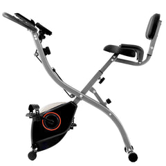 Folding Exercise Bike, Foldable Fitness Stationary Bike, Adjustable Magnetic Resistance Stationary Bike, Upright Indoor Cycling Bike for Home Gym Workout, Comfortable Seat Cushion, LCD Monitor