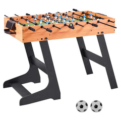 Folding Foosball Table, 106 cm Standard Size Table, Indoor Full Size Foosball Tables for Home, Family, and Game Room, Durable Soccer Set, Includes 2 Balls