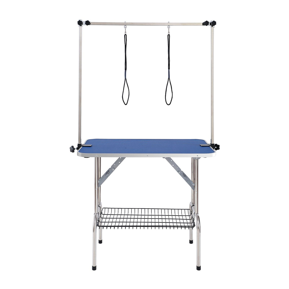 Pet Grooming Table Two Arms with Clamp, 915 x 610mm Dog Grooming Station, Foldable Pets Grooming Stand for Medium and Small Dogs, Free Two No Sit Haunch Holder with Grooming Loop, Bearing 150kg