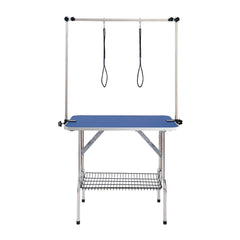 Pet Grooming Table Two Arms with Clamp, 915 x 610mm Dog Grooming Station, Foldable Pets Grooming Stand for Medium and Small Dogs, Free Two No Sit Haunch Holder with Grooming Loop, Bearing 150kg