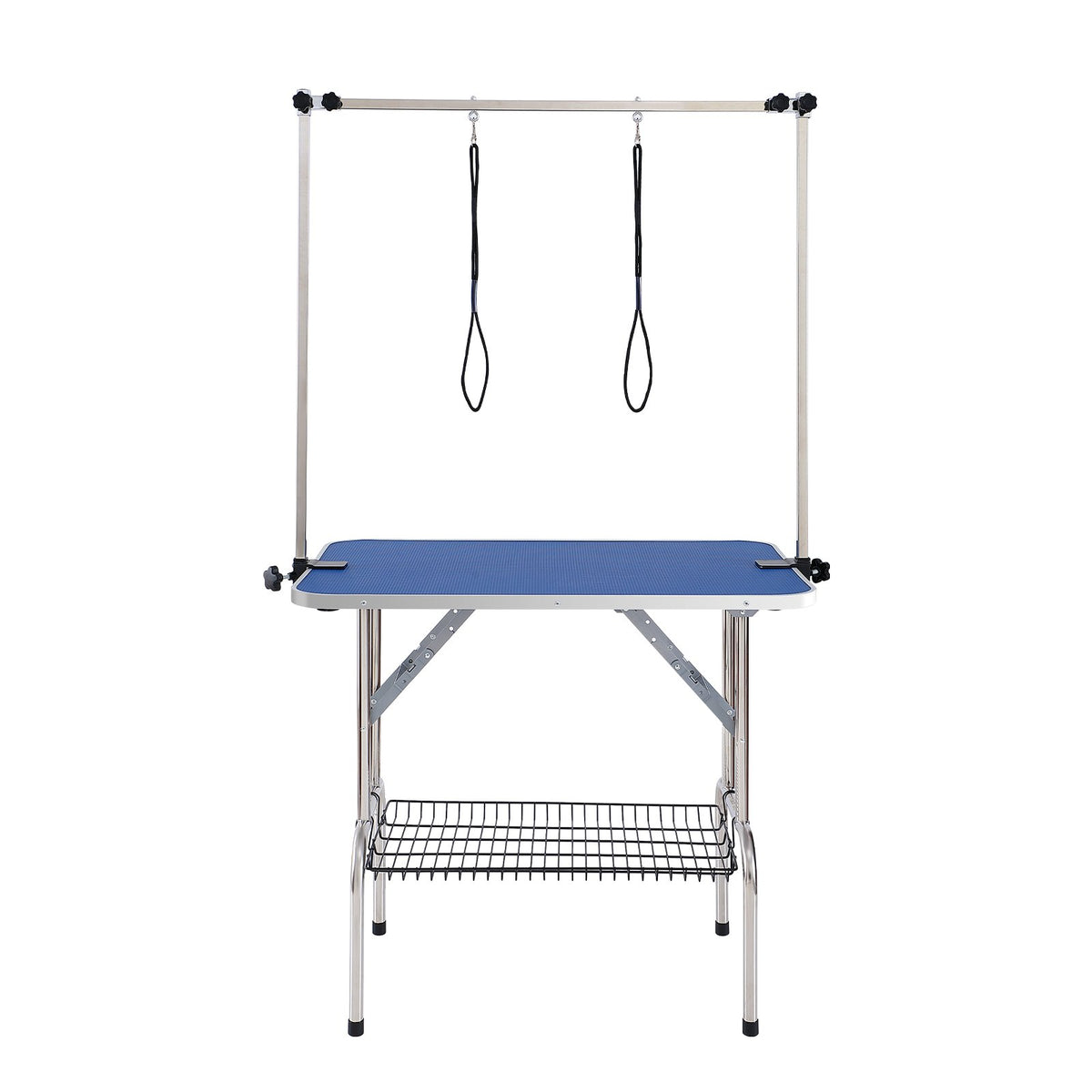 Pet Grooming Table Two Arms with Clamp, 915 x 610mm Dog Grooming Station, Foldable Pets Grooming Stand for Medium and Small Dogs, Free Two No Sit Haunch Holder with Grooming Loop, Bearing 150kg