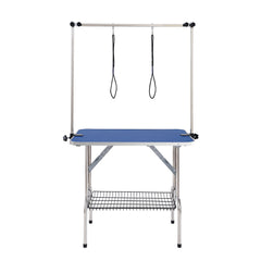 Pet Grooming Table Two Arms with Clamp, 915 x 610mm Dog Grooming Station, Foldable Pets Grooming Stand for Medium and Small Dogs, Free Two No Sit Haunch Holder with Grooming Loop, Bearing 150kg