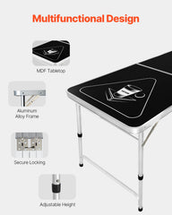 2.4 m Folding Beer Pong Tailgate Table Party Drinking Game Carrying Handle