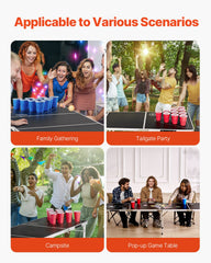 2.4 m Folding Beer Pong Tailgate Table Party Drinking Game Carrying Handle