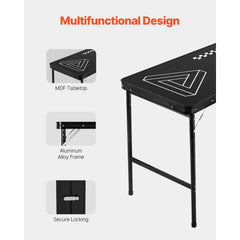 2.4 m Folding Beer Pong Tailgate Table Party Drinking Game Carrying Handle