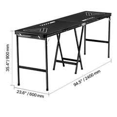 2.4 m Folding Beer Pong Tailgate Table Party Drinking Game Carrying Handle