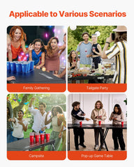 2.4 m Folding Beer Pong Tailgate Table Party Drinking Game Carrying Handle