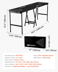 2.4 m Folding Beer Pong Tailgate Table Party Drinking Game Carrying Handle