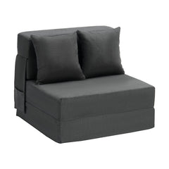 Folding Sofa Bed, 3-in-1 Foldable Couch Bed with 2 Pillows and Washable Cover, 25D High Density Memory Foam Convertible Sleeper Chair Bed, Futon Couch for Living Room, Bedroom, Dark Grey(Single)