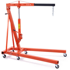 Hydraulic Engine Hoist with Lever, 2000KG Heavy-duty Cherry Picker Shop Crane, Foldable Engine Crane and Engine Hoist leveler for Auto Repair, Motors, Weights Lifting, Loading