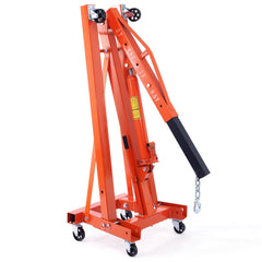 Hydraulic Engine Hoist with Lever, 2000KG Heavy-duty Cherry Picker Shop Crane, Foldable Engine Crane and Engine Hoist leveler for Auto Repair, Motors, Weights Lifting, Loading