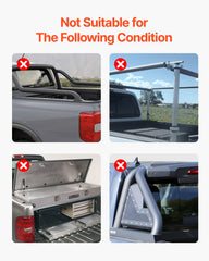 Tri-Fold Truck Bed Tonneau Cover, Compatible with 2015-2024 Ford F-150, 2004 mm Bed, Only Fit 2004 x 1656 mm Inside Bed, 181.4 kg Load Capacity with Built-in LED Light, Quick Folding, Black
