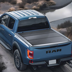 Tri-Fold Truck Bed Tonneau Cover, Compatible with 2015-2024 Ford F-150, 2004 mm Bed, Only Fit 2004 x 1656 mm Inside Bed, 181.4 kg Load Capacity with Built-in LED Light, Quick Folding, Black