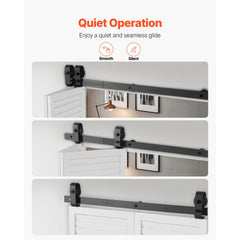 Bi-Folding Sliding Barn Door Hardware Track Kit 40" for Two 18" Doors