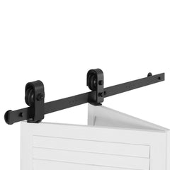 Bi-Folding Sliding Barn Door Hardware Track Kit 40" for Two 18" Doors