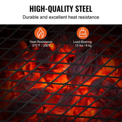 Folding Campfire Grill Portable Camping Fire Pit Steel Outdoor BBQ Picnic