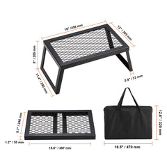 Folding Campfire Grill Portable Camping Fire Pit Steel Outdoor BBQ Picnic