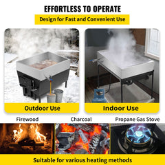 Maple Syrup Evaporator Pan 76x41x24 cm Stainless Steel Maple Syrup Boiling Pan with Valve for Boiling Maple Syrup