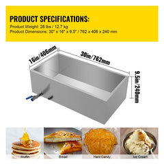 Maple Syrup Evaporator Pan 76x41x24 cm Stainless Steel Maple Syrup Boiling Pan with Valve for Boiling Maple Syrup