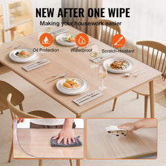 Plastic Table Cover, 36 x 60 Inch 1.5 mm Thick Frosted Table Protector, Rectangle PVC Desk Mat, Waterproof & Easy Cleaning Desk Pad Tablecloth, for Office Dresser Dining Room Table Night Stand