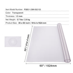 Plastic Table Cover, 36 x 60 Inch 1.5 mm Thick Frosted Table Protector, Rectangle PVC Desk Mat, Waterproof & Easy Cleaning Desk Pad Tablecloth, for Office Dresser Dining Room Table Night Stand