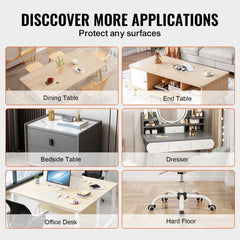 Plastic Table Cover, 40 x 60 Inch 2.0 mm Thick Clear Table Protector, Rectangle PVC Desk Mat, Waterproof & Easy Cleaning Desk Pad Tablecloth, for Office Dresser Dining Room Table Night Stand
