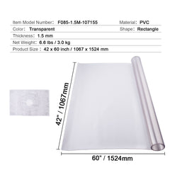 Plastic Table Cover, 42 x 60 Inch 1.5 mm Thick Frosted Table Protector, Rectangle PVC Desk Mat, Waterproof & Easy Cleaning Desk Pad Tablecloth, for Office Dresser Dining Room Table Night Stand