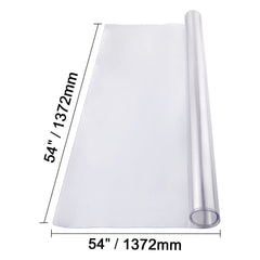 Plastic Table Cover, 54 x 54 Inch 1.5 mm Thick Clear Table Protector, Square PVC Desk Mat, Waterproof & Easy Cleaning Desk Pad Tablecloth, for Office Dresser Dining Room Table Night Stand