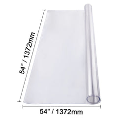 Plastic Table Cover, 54 x 54 Inch 2.0 mm Thick Clear Table Protector, Square PVC Desk Mat, Waterproof & Easy Cleaning Desk Pad Tablecloth, for Office Dresser Dining Room Table Night Stand