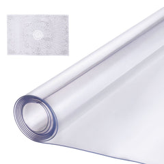 Plastic Table Cover, 54 x 54 Inch 2.0 mm Thick Clear Table Protector, Square PVC Desk Mat, Waterproof & Easy Cleaning Desk Pad Tablecloth, for Office Dresser Dining Room Table Night Stand