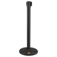 Crowd Control Stanchions, 2-Pack Crowd Control Barriers with 6.5FT Black Retractable Belt, Plastic Stanchion Queue Post, Belt Barriers Line Divider Stanchion Set for Party, Airport, Exhibition
