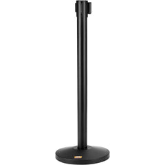 Crowd Control Stanchions, 2-Pack Crowd Control Barriers, Carbon Steel Baking Painted Stanchion Queue Post with 11FT Black Retractable Belt, Belt Barriers Line Divider for Exhibition, Airport