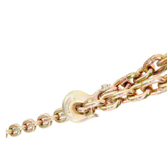Transport Binder Chain, 220 kg Working Load Limit, 3/8'' x 20' G80 Tow Chain Tie Down with Grab Hooks, DOT Certified, Galvanized Coating Manganese Steel for Dock Factory Construction Site