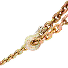 Transport Binder Chain, 2222 kg Working Load Limit, G80 Tow Chain Tie Down with Grab Hooks, DOT Certified, Galvanized Coating Manganese Steel for Dock Factory Construction Site