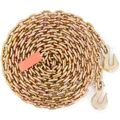 Transport Binder Chain, 2222 kg Working Load Limit, G80 Tow Chain Tie Down with Grab Hooks, DOT Certified, Galvanized Coating Manganese Steel for Dock Factory Construction Site