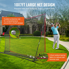 Golf Practice Hitting Net, Huge 10.8x7ft Golf Net, Personal Driving Range for Indoor Outdoor Use, Portable Home Golf Aid Net with Solid Fiberglass Frame and Carry Bag, Gift for Men, Golf Lover