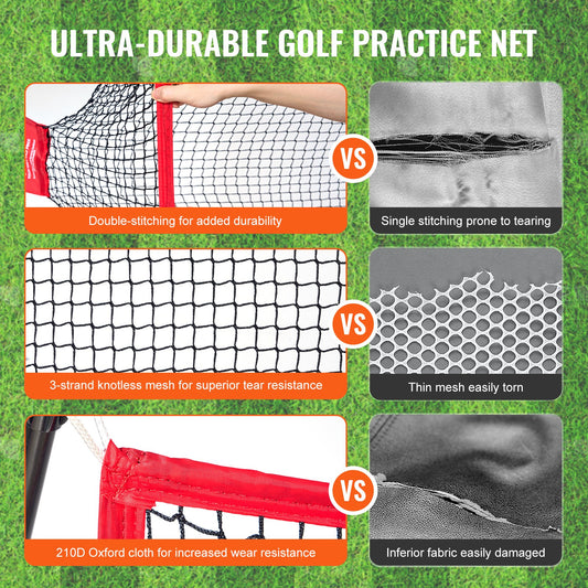 Golf Practice Hitting Net, Huge 10.8x7ft Golf Net, Personal Driving Range for Indoor Outdoor Use, Portable Home Golf Aid Net with Solid Fiberglass Frame and Carry Bag, Gift for Men, Golf Lover