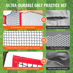 VEVOR Golf Practice Hitting Net, Huge 10.8x7ft Golf Net, Personal Driving Range for Indoor Outdoor Use, Portable Home Golf Aid Net with Solid Fiberglass Frame and Carry Bag, Gift for Men, Golf Lover